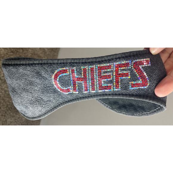 Chiefs Headband Earmuff Warmer Gray Sequin ONE SIZ FIT'S MOST - Picture 1 of 5